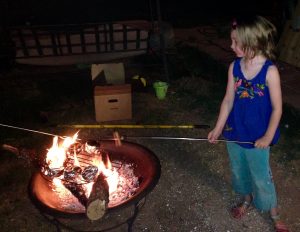 Cooking spiderdogs on the fire