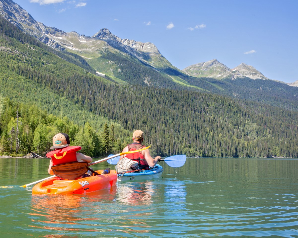 Kayaking on Ghost Lake, Cariboo