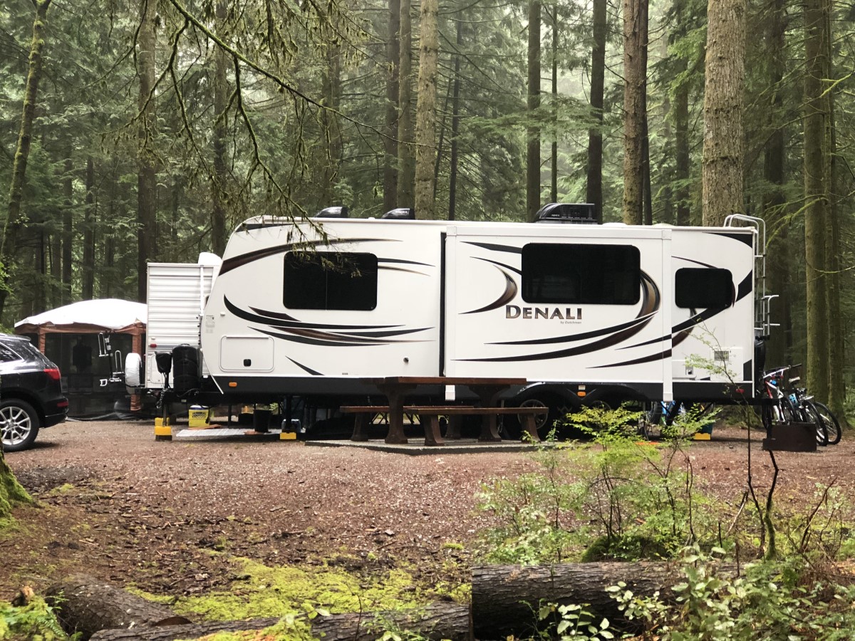 Denali Trailer set up at Campsite